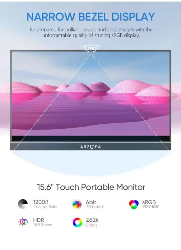 Arzopa A1T 15.6 inch Xám