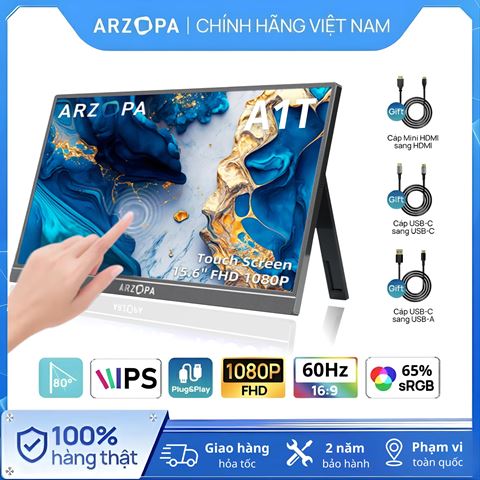 Màn hình di động cảm ứng Arzopa A1T 15.6 inch Xám