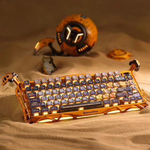 Bàn phím cơ Gravastar Mercury K1 Pro Special Editon - Battle-Worn Yellow