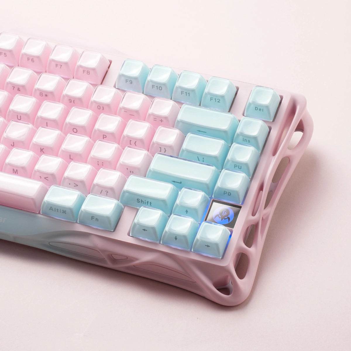 Bàn phím cơ GravaStar Mercury K1 Lite Special Edition - Lumen Rose - Thân vỏ trong suốt, nhẹ hơn