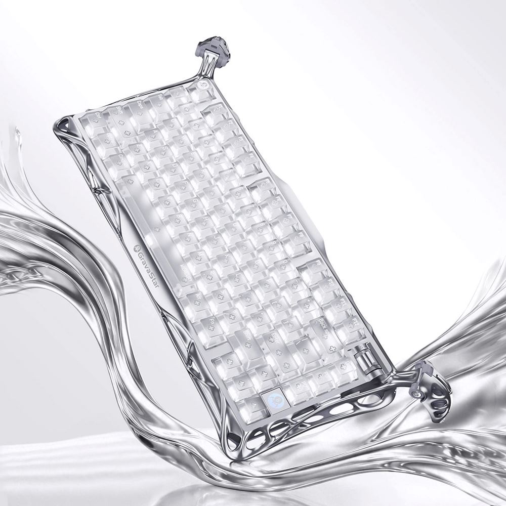 Bàn phím cơ GravaStar Mercury K1 Pro - Ghost Silver 1