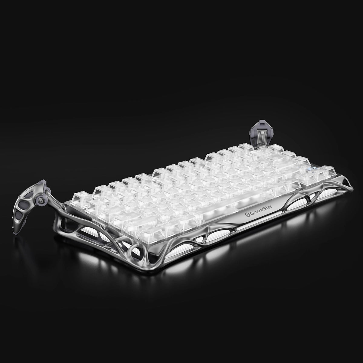 Bàn phím cơ GravaStar Mercury K1 Pro - Ghost Silver - Khung xương hợp kim nhôm