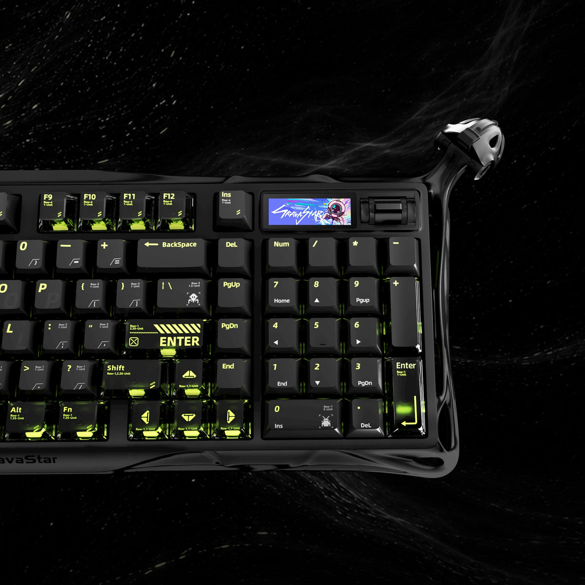 Bàn phím cơ GravaStar Mercury K98 Pro - Phantom Black - Màn hình TFT 1,65 inch