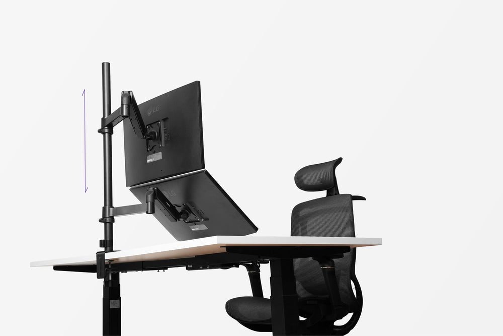 Giá đỡ 2 màn hình HyperWork P1 Dual 2025 DPA0125 - Nâng hạ độ cao linh hoạt