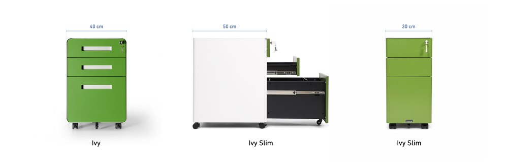 Tủ tài liệu thép di động HyperWork Ivy Slim MC02 - Phiên bản mini của HyperWork Ivy