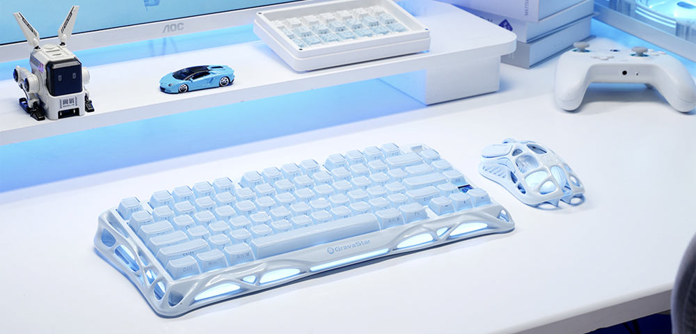 Chuột Gaming GravaStar Mercury M1 Pro Special Edition - Ice Blue